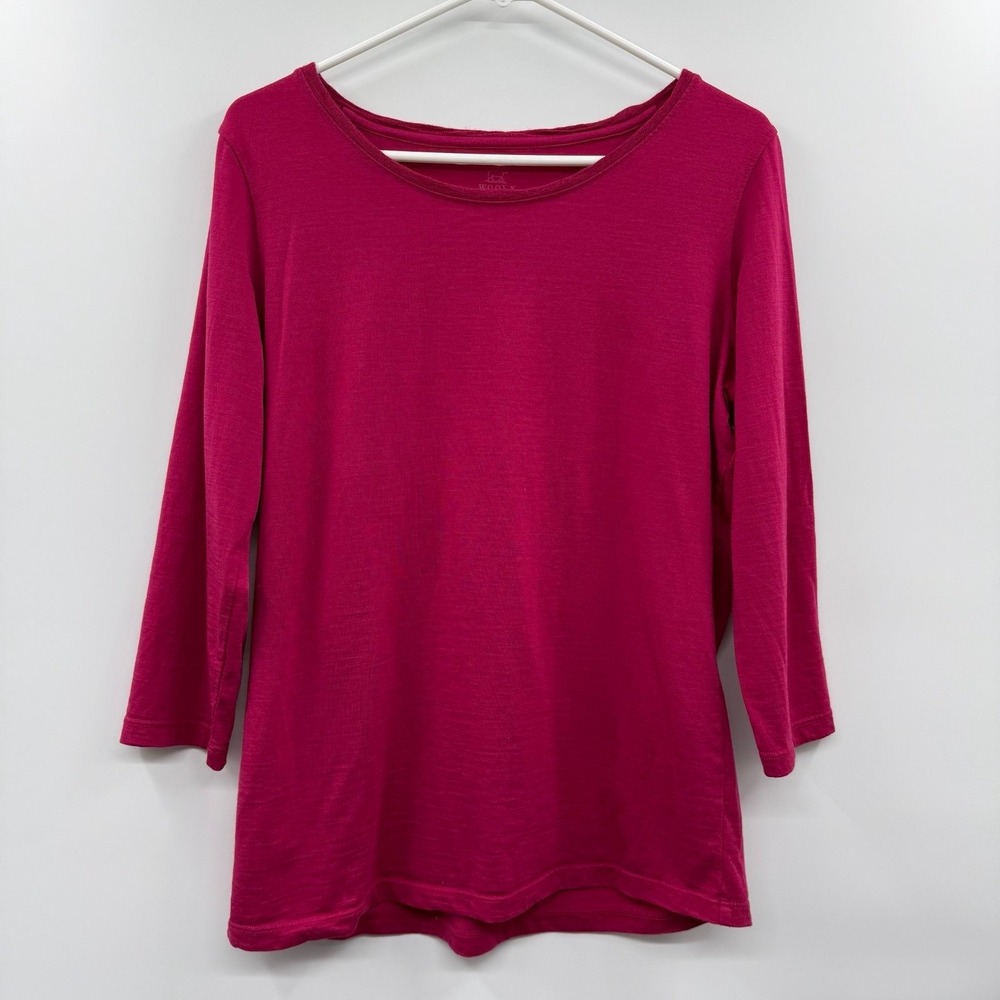 Woolx Jenny 3/4 Sleeve Crewneck Tee Shirt Merino Wool Blend medium